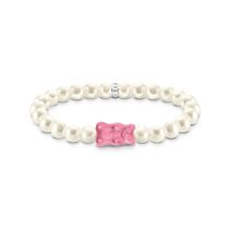 Thomas Sabo A2154-082-9-L17 Goldbären Perlenarmband pink 17 cm