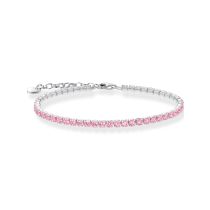 Thomas Sabo A2167-051-9-L19V Tennisarmband mit pinkfarbenen Steinen 16-19 cm