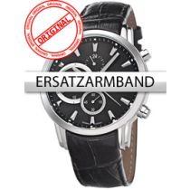 Bossart Ersatzband Leder BW-1104 schwarz silberne Schliesse