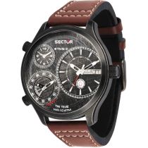 Sector R3251504003 Tri-Time Traveller Herrenuhr 48mm 10TM