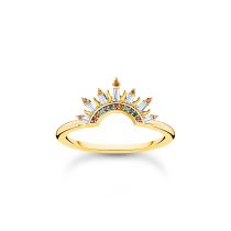 Thomas Sabo TR2456-488-7-54 Vergoldeter Ring mit Sonnenstrahlen und bunten Steinen Damen