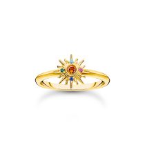 Thomas Sabo TR2458-488-7-54 Vergoldeter Ring mit Sonne und bunten Steinen Damen